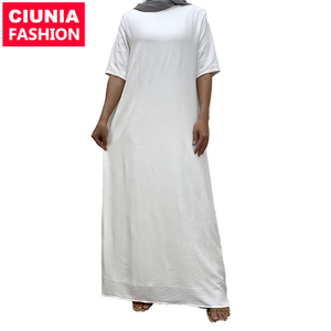 6722 #   Nuevo Vestido de Noche Largo hasta el Suelo, Estilo Kaftan, de Cintura Natural, en Crepé, Transpirable, Lavable, Antiarrugas, Color Liso, para Verano, Moda Moderna - Product Image 2