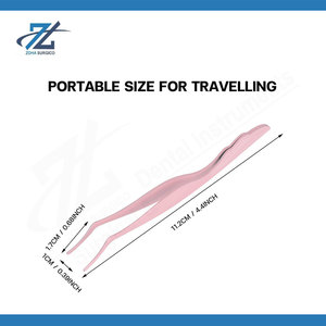 Light Pink Eyelash Applicator Tweezers Quality Stainless Steel False Lash Applicator Precision <b>Makeup</b> <b>Tool</b> for Eyelash Extension - Product Image 4