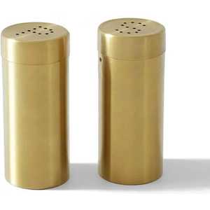 Hammered Copper Salt and Pepper Shakers Set with Stainless Steel Lids Metallic Cylindrical Condiment <b>Spice</b> Dispenser - Product Image 4