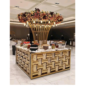Mostrador de buffet decorativo de acero inoxidable para catering - Product Image 1