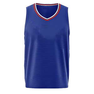 Débardeur sans manches pour homme, bleu royal, col en V, style sportif uni, séchage rapide, tricoté en polyester - Product Image 1