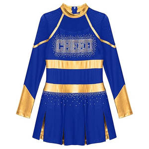 Uniforme de Animadora con Pedrería Brillante para Niñas, Vestido de Baile sin Mangas con Cierre Trasero, Traje Brillante para Actuaciones - Product Image 3