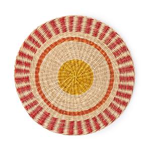 Black Herringbone Seagrass <b>Placemat</b> <b>Round</b> Straw Table Mat Double Border Coaster Decorative Charger Plates Boho Tribal Wall Decor - Product Image 3