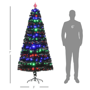 Albero di Natale Artificiale Ecologico Preilluminato a Forma di Stella, 210cm, con Luci LED e Base Personalizzabile - Product Image 2