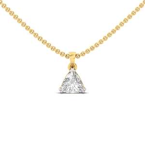 Pendentif solitaire en diamant CVD de laboratoire taille Trillion, éclat lumineux, plaqué or 10K, certifié GIA, bijou ethnique, cadeau pour femme - Product Image 1