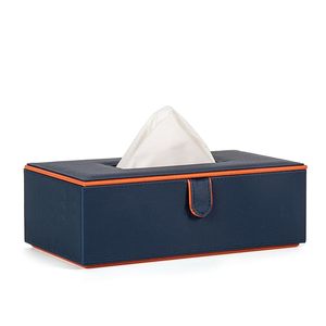 Boîte à mouchoirs en cuir bleu pour voiture, support de boîte à mouchoirs, porte-mouchoirs en papier pour voiture, compatible avec toutes les voitures, boîte à mouchoirs de bureau - Product Image 1