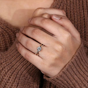 14K แหวนทองคำแท้สีเหลืองกลมสำหรับเป็นของขวัญวันครบรอบแต่งงานแหวนสำหรับผู้หญิง - Product Image 1