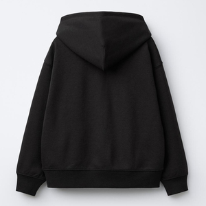 Ensemble de survêtement unisexe noir à capuche, couleur unie, manches longues, décontracté, pantalon en coton avec poches latérales, collection automne 2027 - Product Image 5