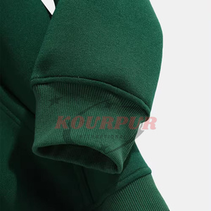 <b>Men's</b> Green Hooded Sweatshirt 100% Cotton French Terry Casual Regular Fit Autumn Wear Hoodie For <b>Men</b> In Wholesale Price - Product Image 2