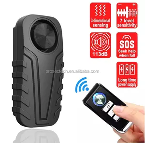 Custom Supported Electric Bicycle Security Anti Theft Alarm Siren Bike Vibration Sensor Alarm With Remote Control