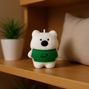 Ornamento Decorativo Orso Verde Ilan 1 Pezzo con Fiori Secchi - Product Image 3