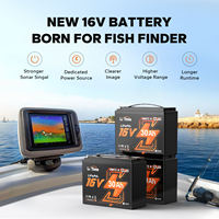 Batterie au lithium LiFePO4 LiTime 16V 30Ah à décharge profonde IP65 Bluetooth pour kayak, sondeur de pêche et électronique de pêche (Stock US)