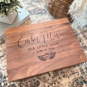 Infant Loss Keepsake Box Baby <b>Memorial</b> Personalized Condolence <b>Gifts</b> Wooden Eco-Friendly Home Decor - Product Image 4