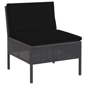 Ensemble de salon de jardin en polyrotin noir avec structure en acier thermolaqué, mobilier d'extérieur élégant - Product Image 6