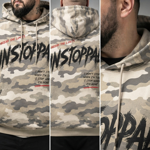 Sweat à capuche imprimé en molleton pour homme, grande taille, pour l'hiver, avec poche avant camouflage, pull chaud à capuche pour homme - Product Image 6