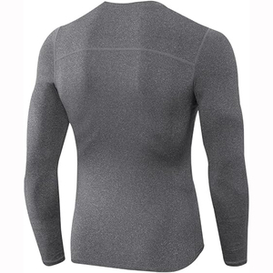 T-shirt de compression unisexe tendance pour homme, à manches longues, noir, pour le fitness, séchage rapide, respirant, décontracté - Product Image 6
