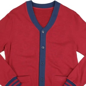 Nouveaux cardigans d'hiver en tricot épais à col en V surdimensionnés pour hommes, avec poches, en acrylique, à double boutonnage, brodés - Product Image 2