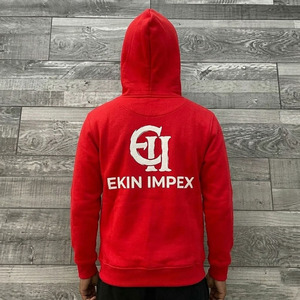Sweat à capuche zippé premium épais, brodé sur mesure, style streetwear, coupe oversize, en polaire pour l'hiver - Product Image 4