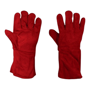 Heavy Duty Cowhide Split Leather Welding <b>Gloves</b> & Cotton Fleece Lining Heat Resistant Safety Work <b>Gloves</b> With <b>Long</b> Cuff - Product Image 3