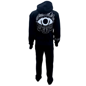 Ensemble de survêtement pour homme, couleur unie, à capuche, décontracté, longueur intégrale, respirant, en polyester, coupe classique, style automne - Product Image 3