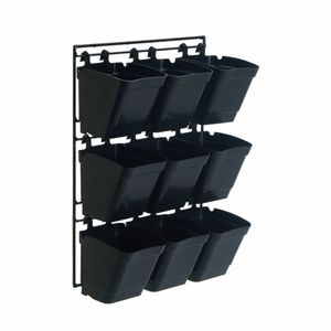 Pots de jardin suspendus verticalement en noir, installation facile # Pots de jardin suspendus verticaux en plastique de couleur noire - Product Image 1
