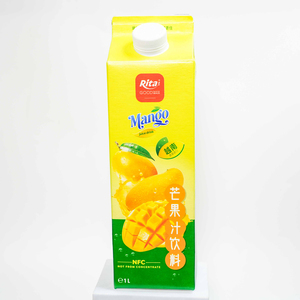 1L Mango Juice Drink 100% Pure NFC Diseño de caja de papel con sabor con etiqueta gratis Bebida refrescante natural - Product Image 1