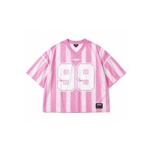 Maillot de football américain unisexe en maille polyester légère, à rayures, avec graphisme personnalisé par sublimation, respirant, anti-bactérien, haut de gamme OEM - Product Image 3