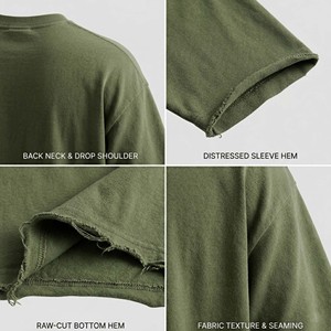 Camiseta Oversize para Hombre con Logo Personalizado al por Mayor, 100% Algodón, Corte Holgado, Hombro Caído, Bajo sin Rematar, Estilo Urbano, Camiseta Lisa - Product Image 6