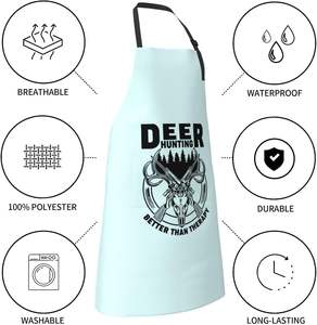 Delantal de Cocina Impermeable de Poliéster con Bolsillo, Delantal de Cocina Ajustable para Barbacoa, para Hombres y Mujeres, Delantal con Estampado Personalizado - Product Image 3