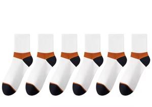 Chaussettes de sport pour hommes, blanches, orange, noires, épaisses, en polyamide respirant, pour la saison estivale - Product Image 2