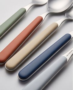 Ensemble de couverts minimalistes ACME en acier inoxydable avec manche en bois, finition dorée PVD, résistant à la rouille, pour mariage, fête et restaurant - Product Image 2