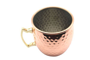 Huge Demand Metal Pure Copper Steel Ergonomic Brass Handle Copper Lining Inside Moscow Mule Mugs Anniversary Wedding Gift - Product Image 6