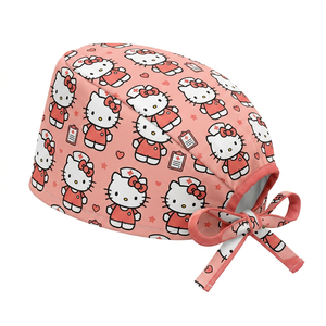 High Quality Pattern Logo Custom Support 100% Breathable Pure Cotton Surgical Nurse Hat Unisex Dental Hospital <b>Scrub</b> Caps - Product Image 5