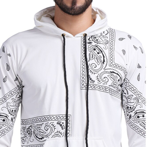 Sudadera con Capucha Blanca para Hombre, de Primera Calidad, con Estampado por Sublimación, Corte Regular, Informal, de Algodón Tejido para Otoño - Product Image 3