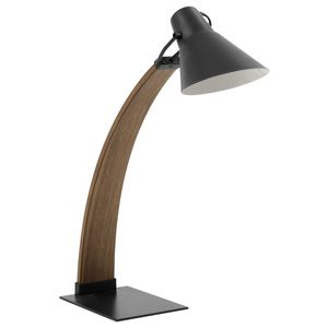 Lámpara de escritorio Noah Mid Century Modern en nogal y negro - Product Image 1