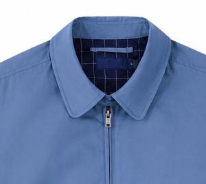 Chaqueta Varsity Azul para Hombre, Color Sólido, Cierre de Cremallera, Casual, Resistente al Viento, Cuello Camisero, Material de Poliéster, Relleno Frontal de Algodón - Product Image 4