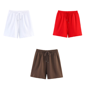 High-Waisted Women’s Worsted Shorts Regular Fit Tailored Casual Summer <b>Dress</b> Shorts - Product Image 2
