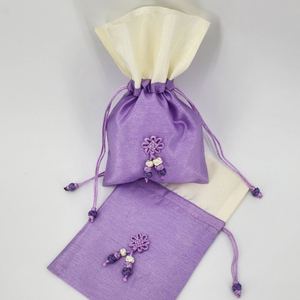 Pochette cosmétique traditionnelle coréenne élégante brodée avec cordon de serrage, sac de maquillage pour voyage, petite pochette de rangement coréenne - Product Image 6
