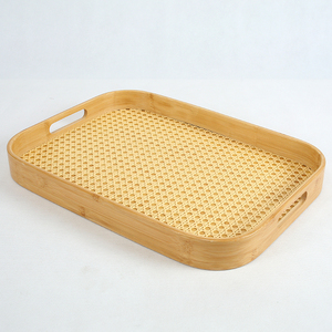 Large Rectangular Wooden Serving Tray Handmade <b>Rustic</b> Decorative Breakfast Tray for Bed Kitchen Dining <b>Coffee</b> <b>Table</b> - Product Image 3