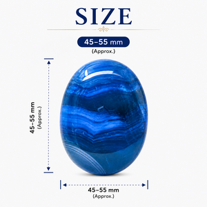 Pierre de méditation en onyx bleu naturel poli, pierre de poche, pierre précieuse, fournisseur en gros pour cadeaux, méditation et décoration - Product Image 2