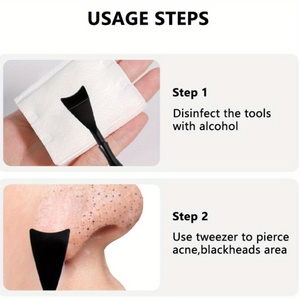 Outil professionnel pour éliminer les points noirs, nettoyeur de pores à double extrémité, extracteur d'acné, appareil de soin du visage pour un nettoyage en profondeur du visage - Product Image 5