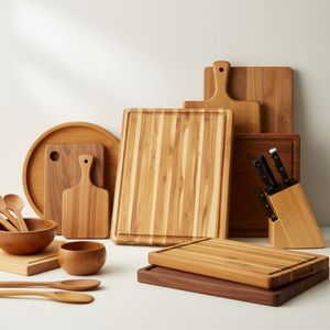 Planche à découper en bois avec rainure pour jus, durable, sans danger pour les aliments, planche de boucher de cuisine, durable, compatible lave-vaisselle, Vietnam - Product Image 5