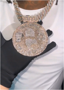 จี้เงินแท้ทรงกลมขนาดใหญ่ประดับเพชรโมอิสซาไนต์ VVS ระดับพรีเมียม 925 พร้อมตัวอักษรแบบกำหนดเองสำหรับสร้อยคอ - Product Image 2