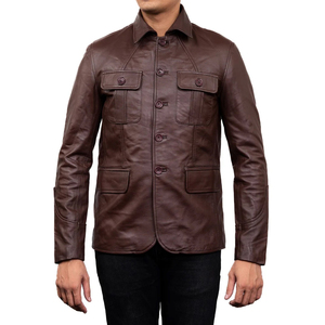 Fully Customized Genuine Cowhide Men's <b>Leather</b> <b>Jacket</b> Made in Pakistan Dyed with OEM Service Online Sale - Product Image 1