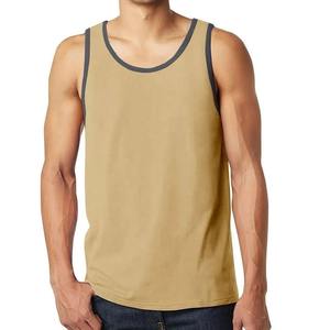 Winton Impex Meilleure Vente Débardeur Tricoté Respirant pour Homme Couleur Unie Col Rond Style Décontracté Beige avec Bordure Foncée - Product Image 1