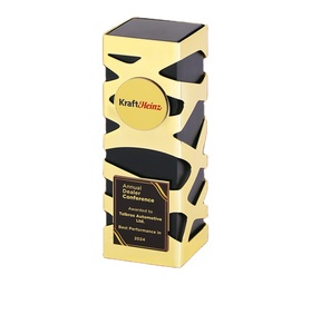 Elegante Mens Die Een Trofee Houden Stock Foto - Image of mens, vrolijk