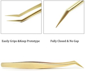 Pinzas para Pestañas con Punta de Fibra y Logotipo Personalizado, Pinzas de Agarre Nano de 45, 75 y 90 Grados, Pinzas para Extensión de Pestañas de Marca Privada - Product Image 3
