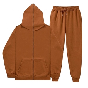 Unisex Black Hooded Tracksuit Full Zip Hoodie With Side Pockets And Drawstring Joggers Casual Autumn Wear For Adults - Product Image 4