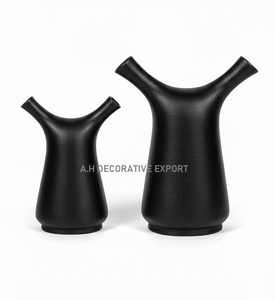 Vase en métal moderne de style antique doré à double bec |   Vases décoratifs élégants à double col pour mariage, décoration de luxe pour la maison, centre de table stylé - Product Image 2