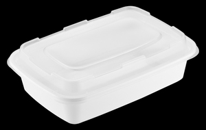 Rectangular Plastic Food <b>Container</b> With Lid Single Compartment Disposable <b>Takeaway</b> Box Minimalist Design 24oz - Product Image 3